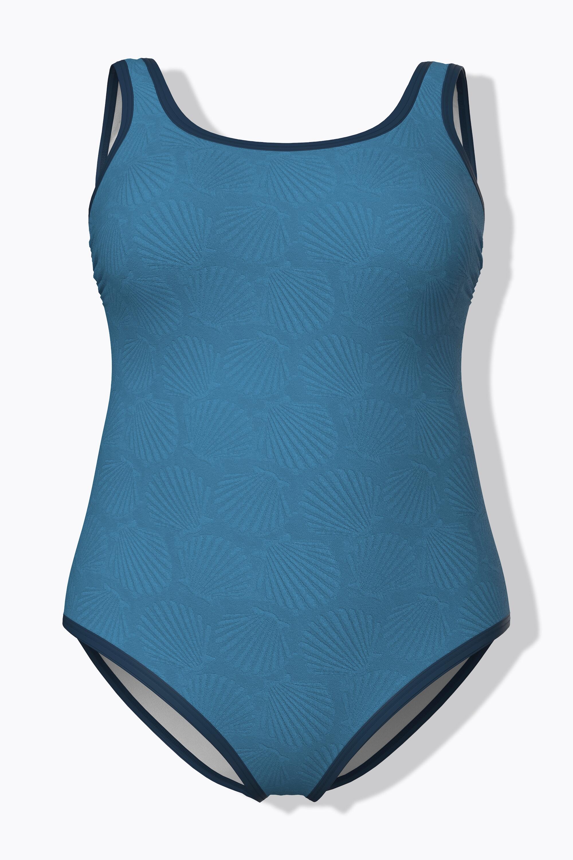 Femme Maillot de bain sans bonnets souples motif coquillages et décolleté rond 6/7