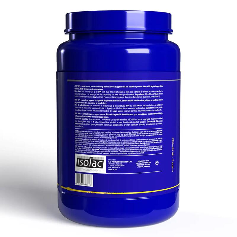 Izolat proteic din zer +90% proteine, WPI, Watermelon Strawberry, 900g