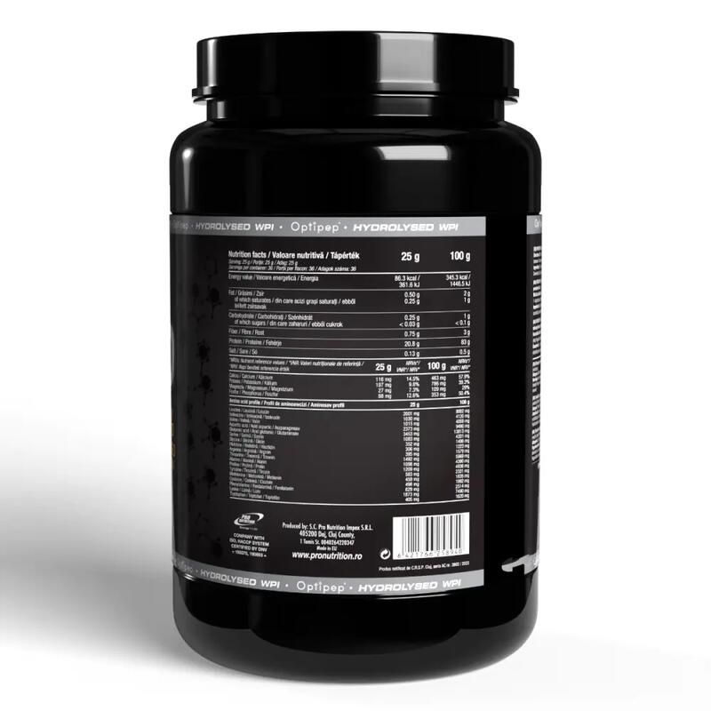 Hydro Pro - zer hidrolizat +86% proteine, Cafea, 900g
