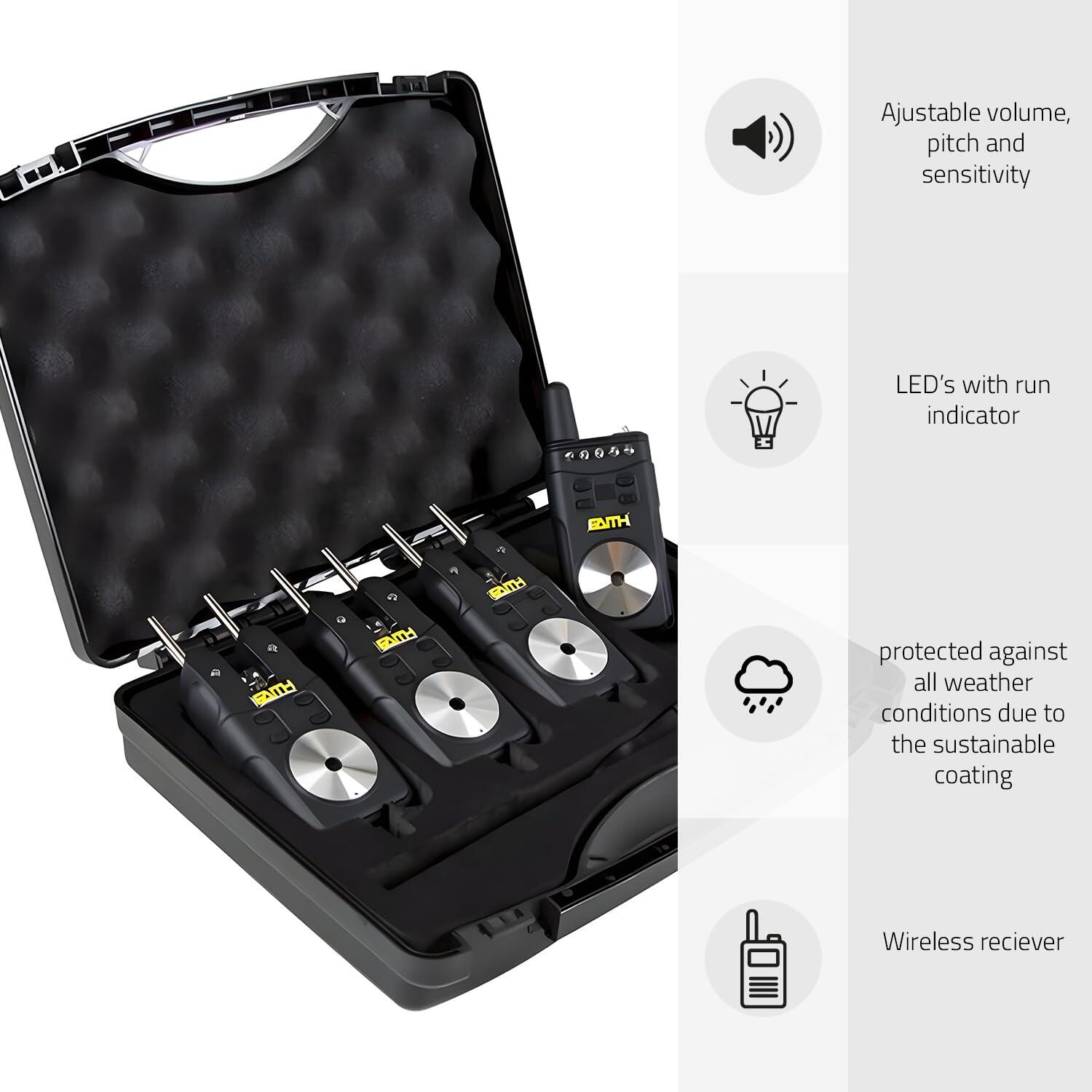 Set segnalatori abboccata Wicked 3+1 wireless con valigetta 6/7