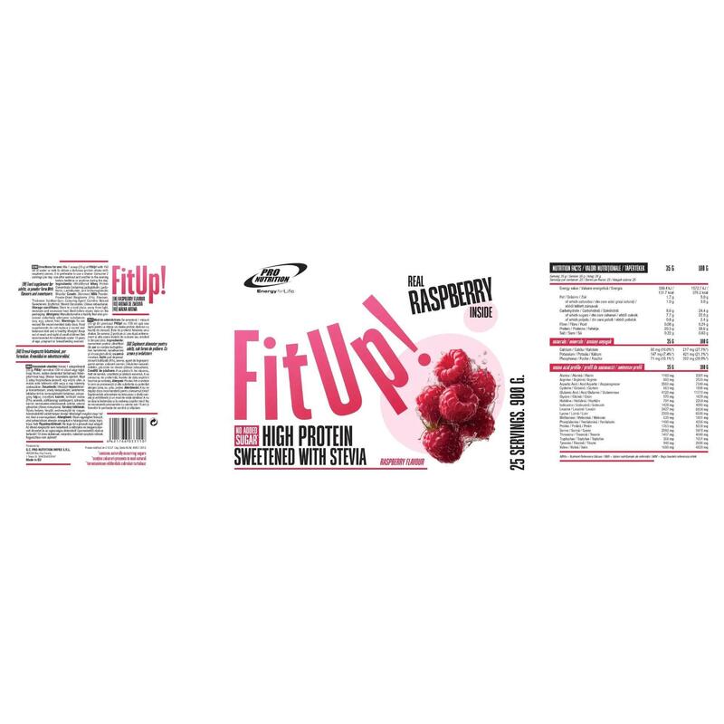 Concentrat proteic din zer, FitUp!, Zmeură, 900g
