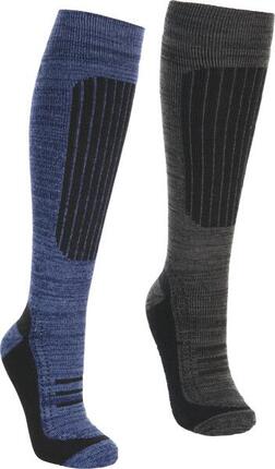 Chaussettes de ski Trespass Langdon II homme lot de 2 bleu/carbone