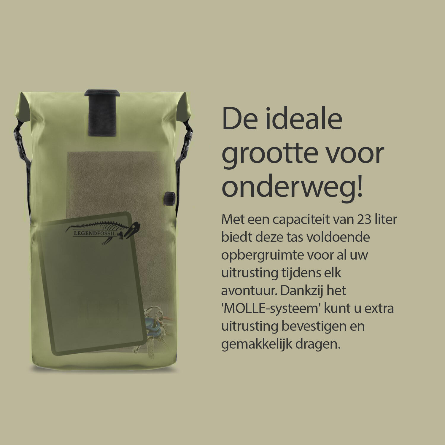Legendfossil Hunter Rucksack 23L wasserdicht PVC Olive 7/7
