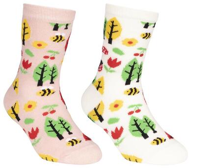 Trespass Chaussettes enfants 2 paires crème et rose clair