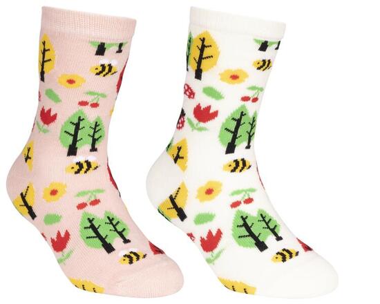 Trespass Chaussettes enfants 2 paires crème et rose clair