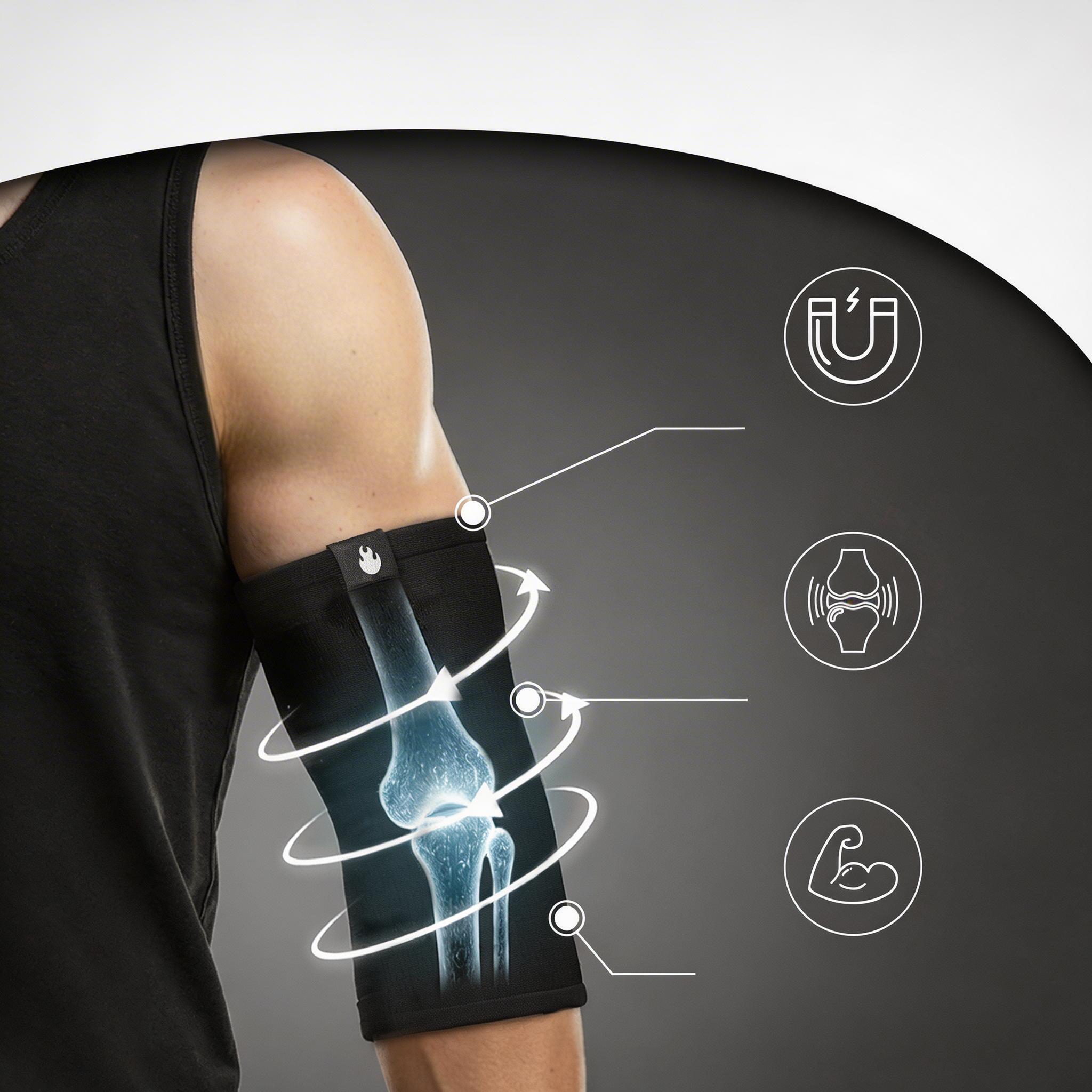 Profi Ellenbogenbandage Größe M für Kraftsport bei Dips & Calisthenics Training 2/5