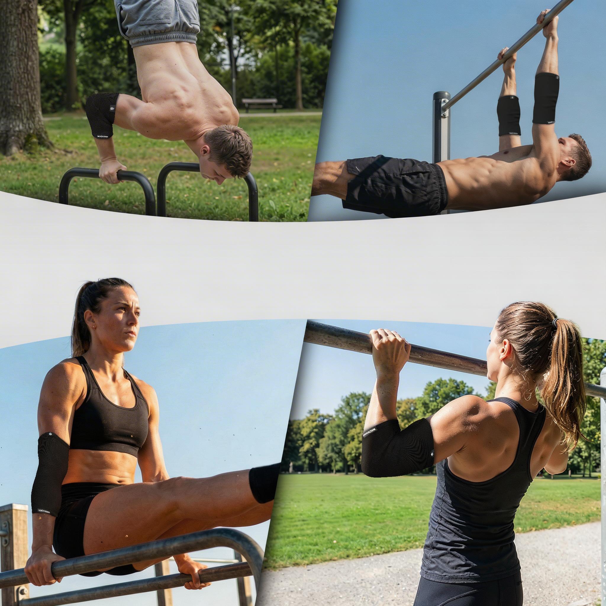 Profi Ellenbogenbandage Größe M für Kraftsport bei Dips & Calisthenics Training 4/5