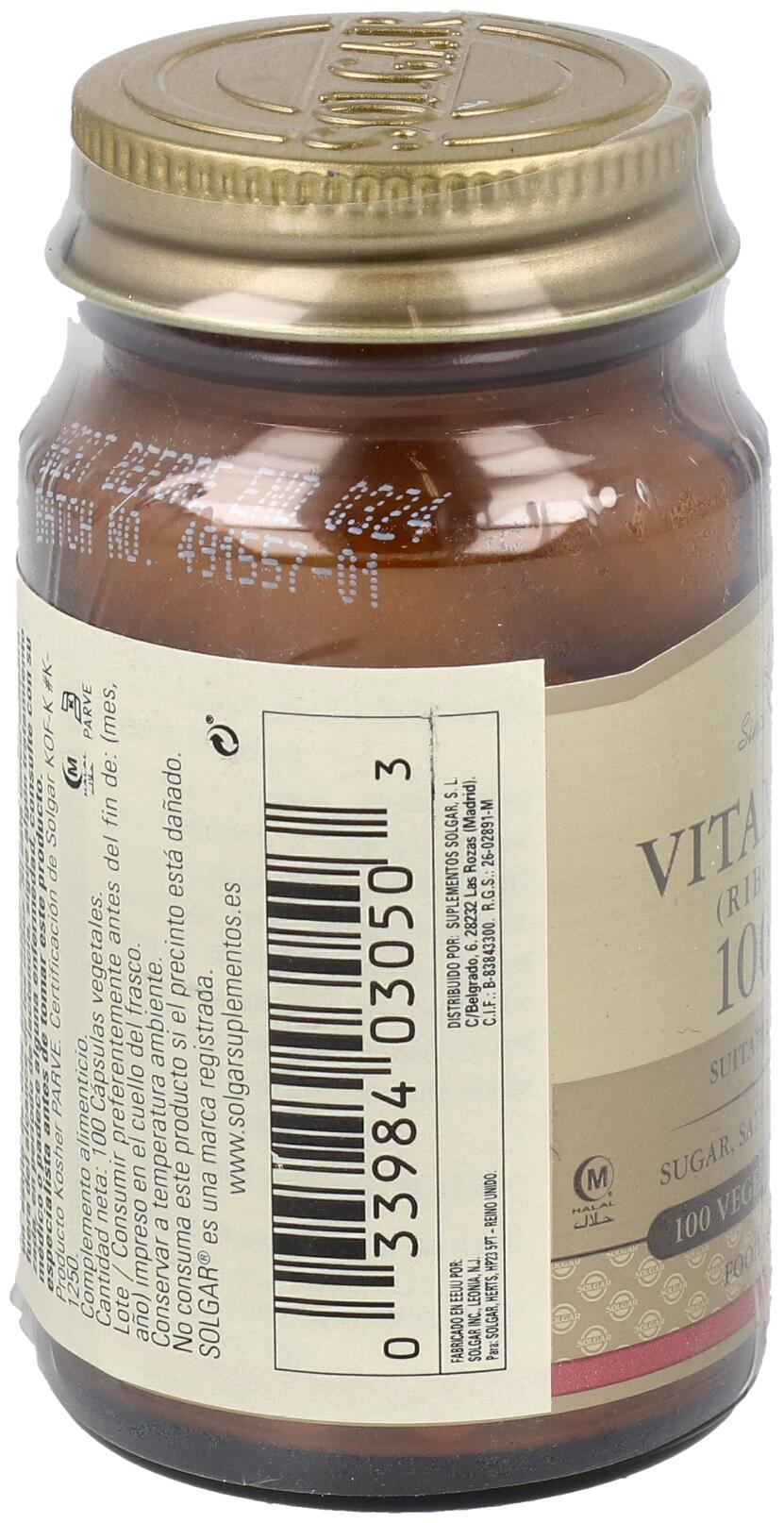 Vitamina B 2 100 mg 100 Cápsulas 3/3