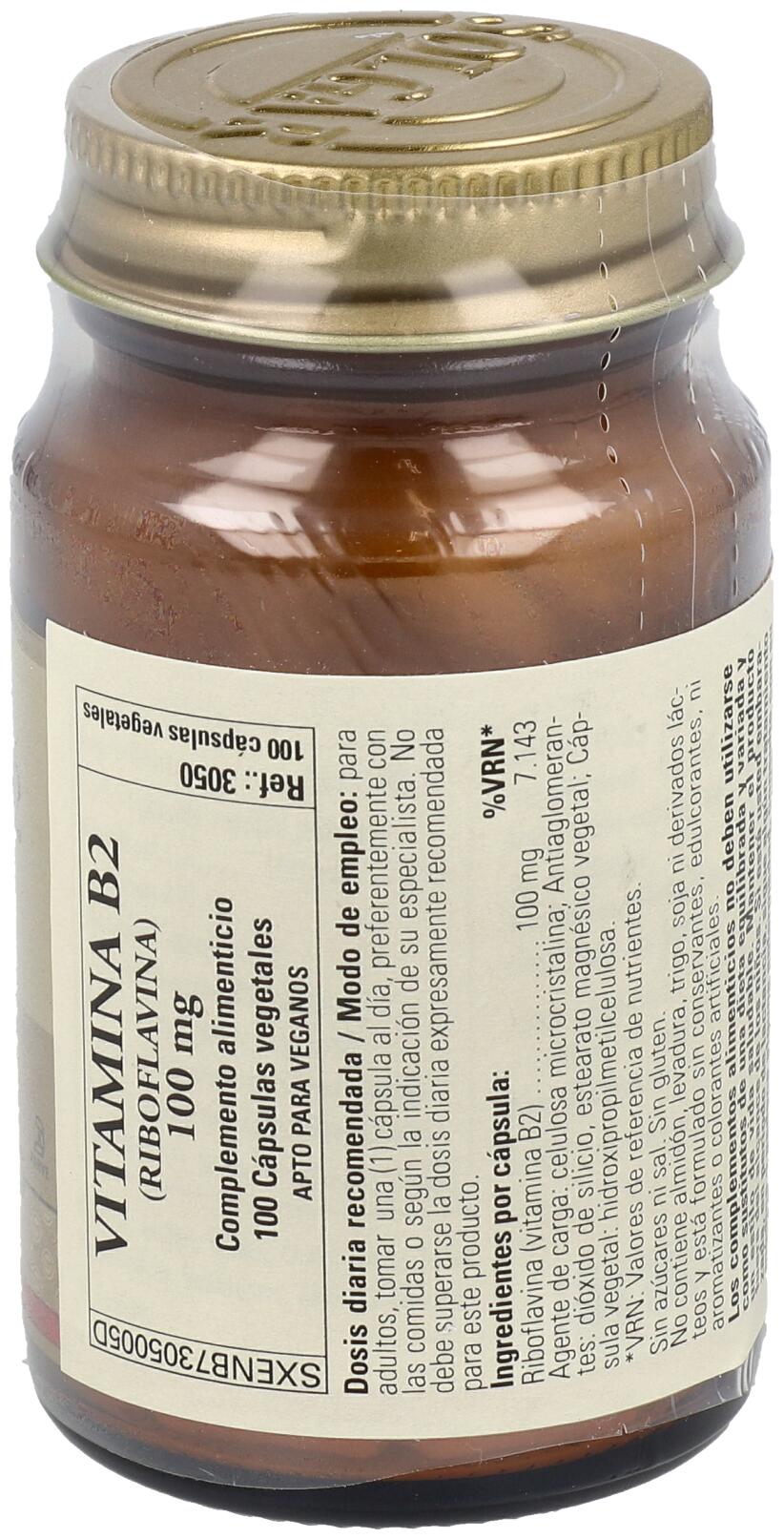 Vitamina B 2 100 mg 100 Cápsulas 2/3
