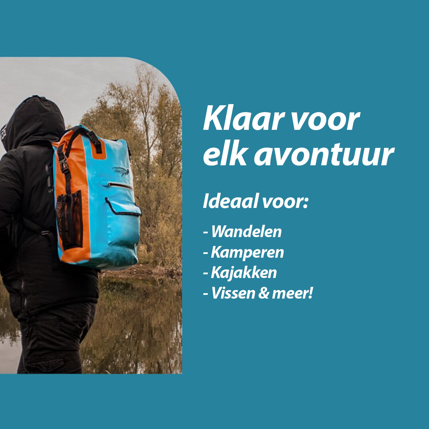 Sac à dos Traveller 30L PVC étanche bleu orange 7/7