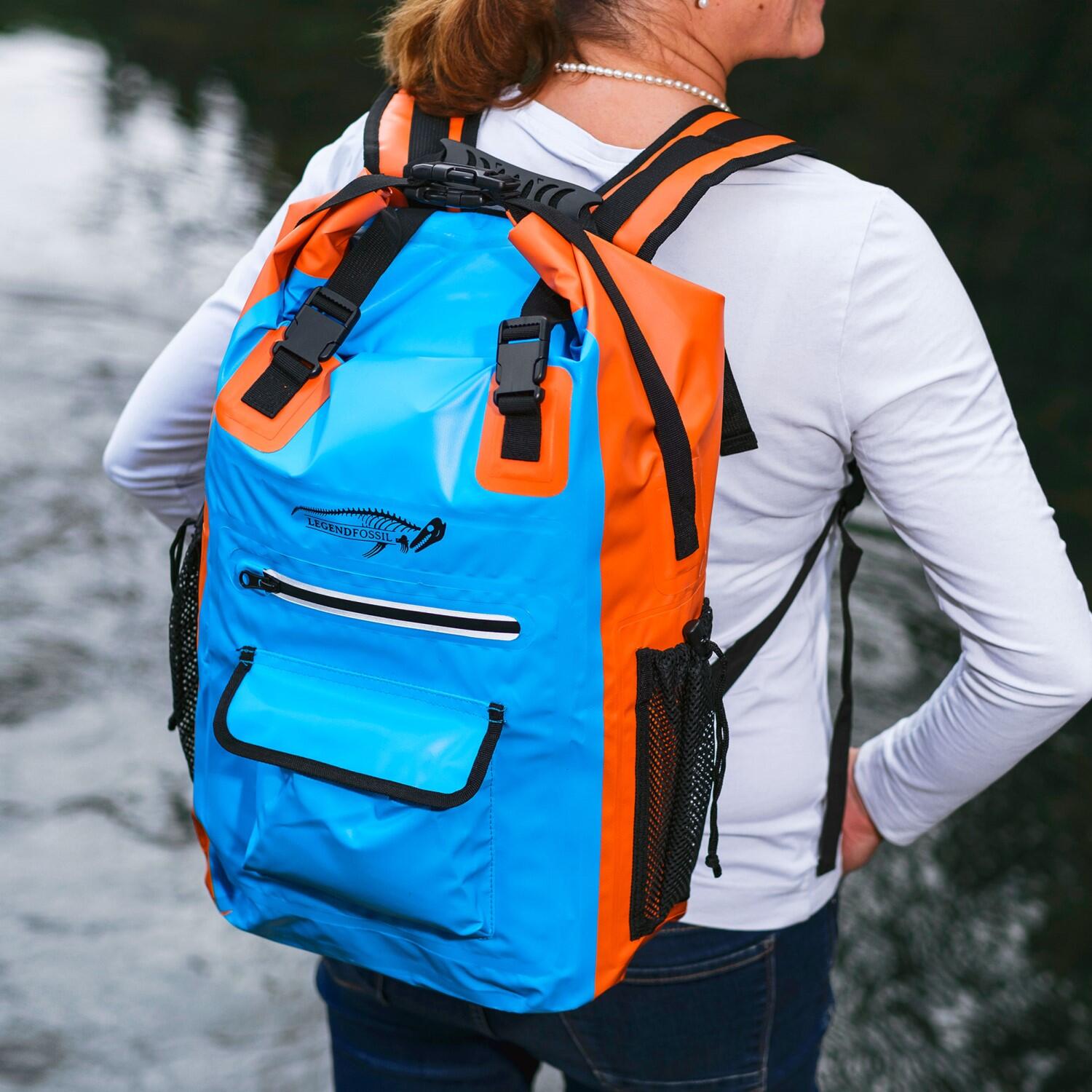 Sac à dos Traveller 30L PVC étanche bleu orange 5/7
