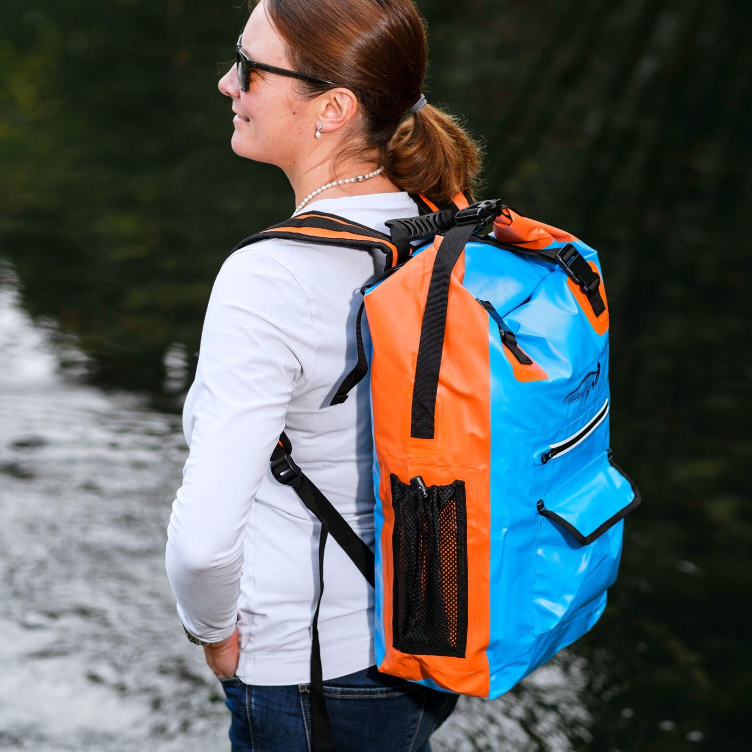 Sac à dos Traveller 30L PVC étanche bleu orange 4/7
