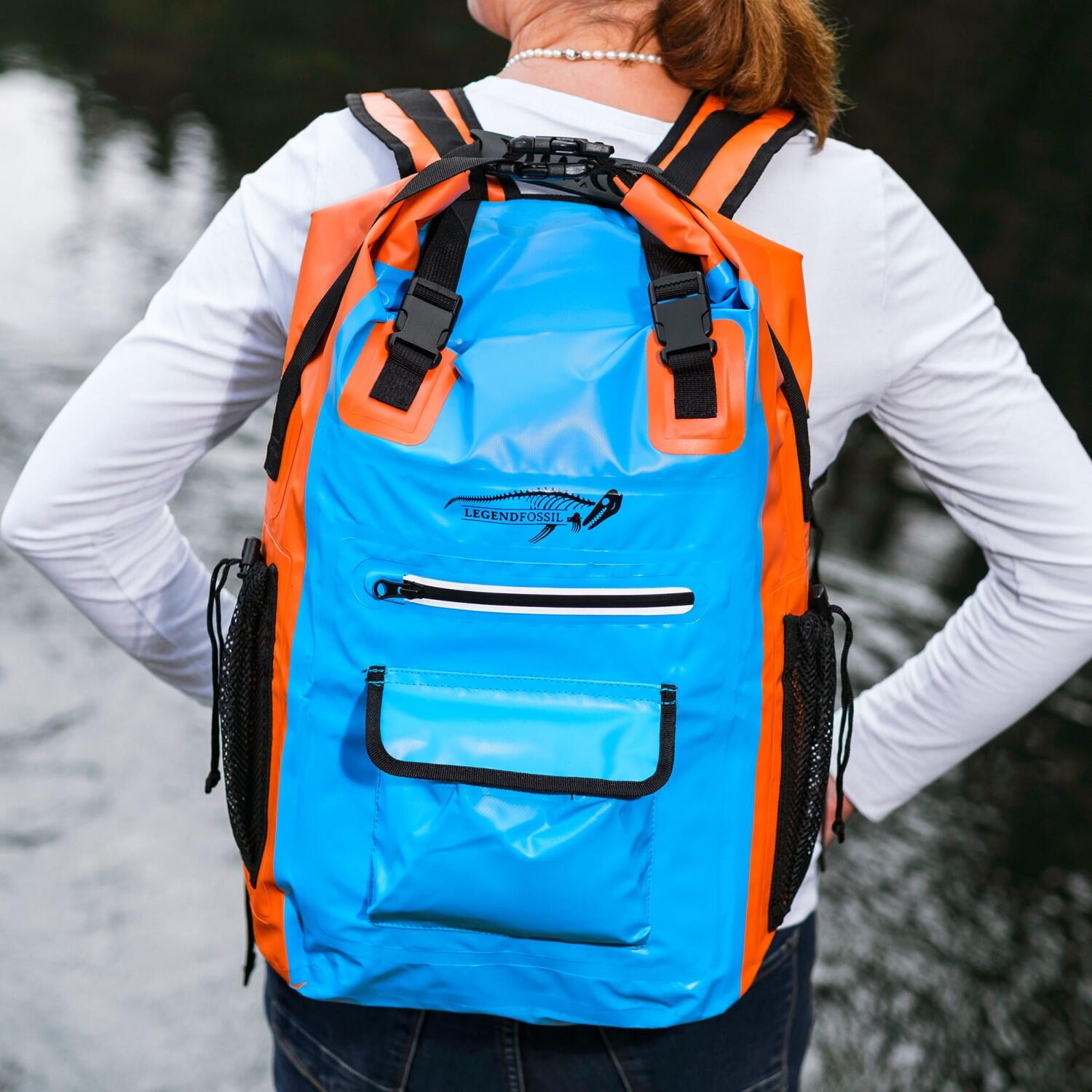Sac à dos Traveller 30L PVC étanche bleu orange 6/7