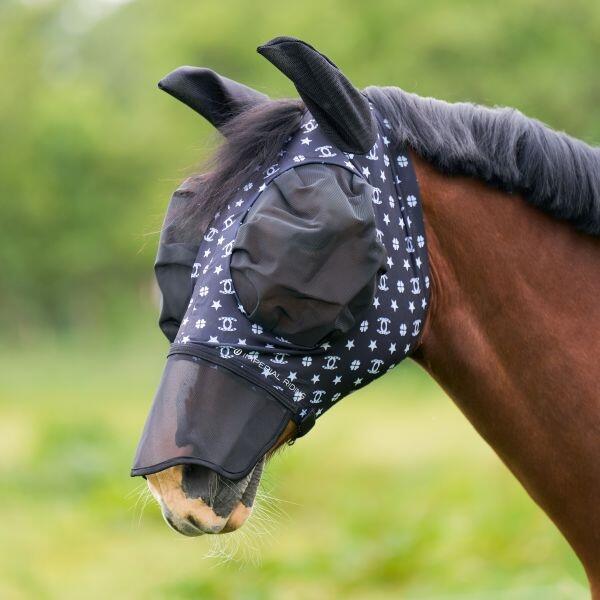 Imperial Riding Vliegenmasker met Neus IRHTrail ride - Black AOP (Full) 2/3