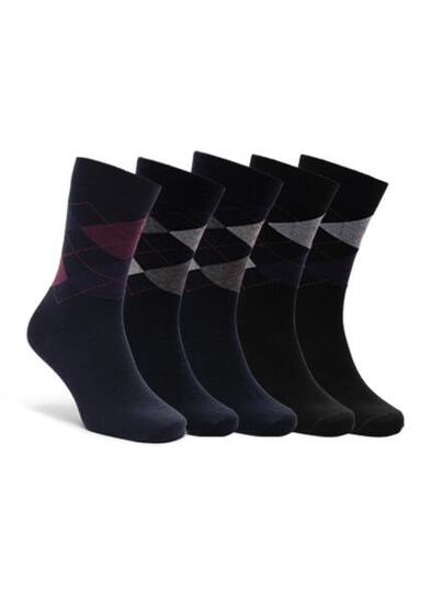 Trespass Paden Chaussettes Homme 5-pack Argyle Marine/Noir