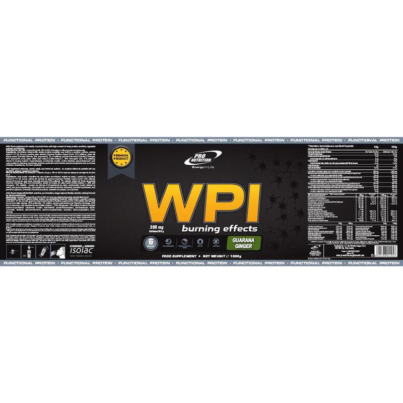 Proteine pentru slăbit, WPI Burning Effects, Guarana Ginger, 1000g