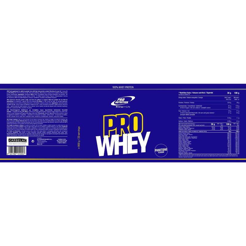 Concentrat proteic din zer, Pro Whey, Panettone, 900g