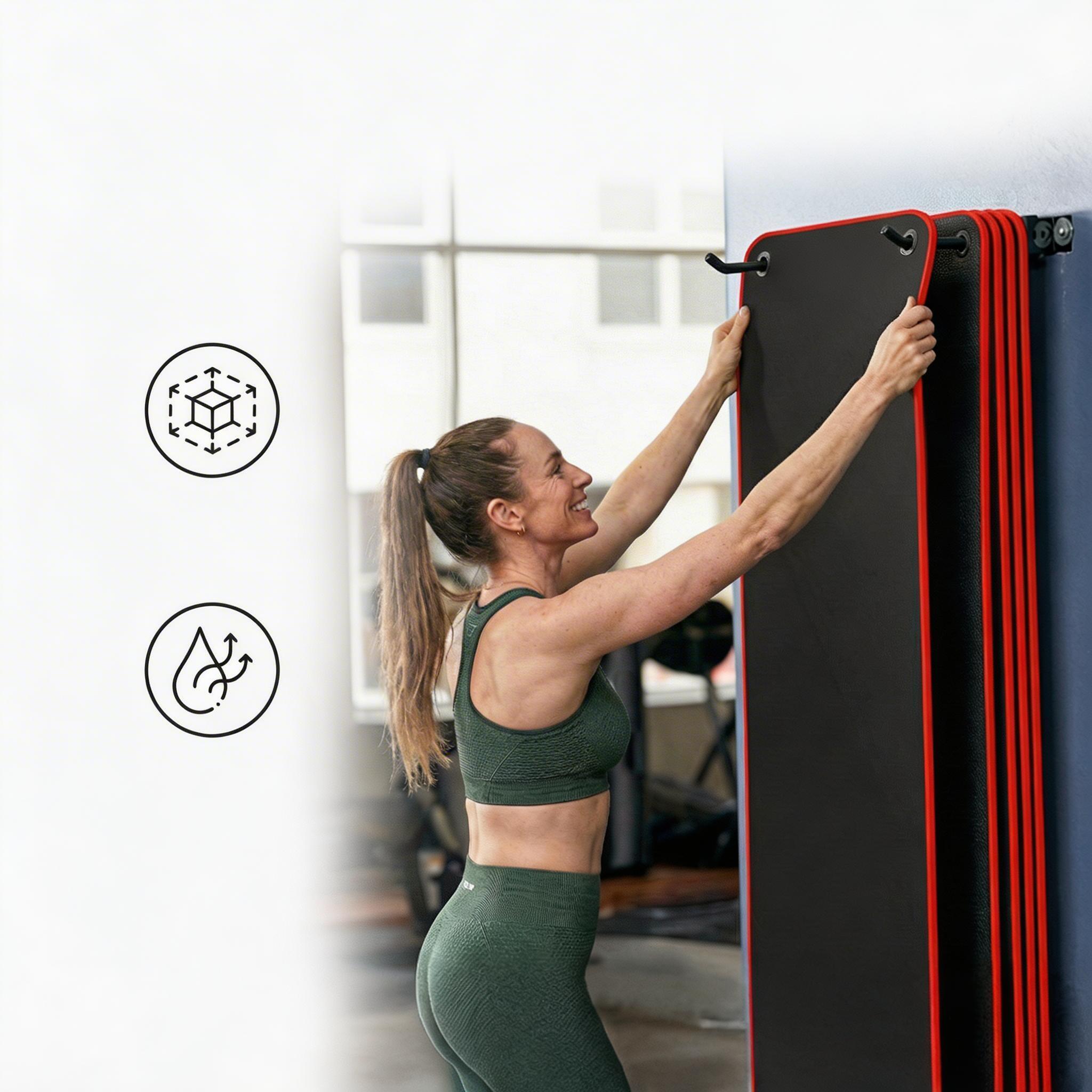Esterilla fitness 61cm antideslizante - Extra gruesa, con ojales y asa 3/7
