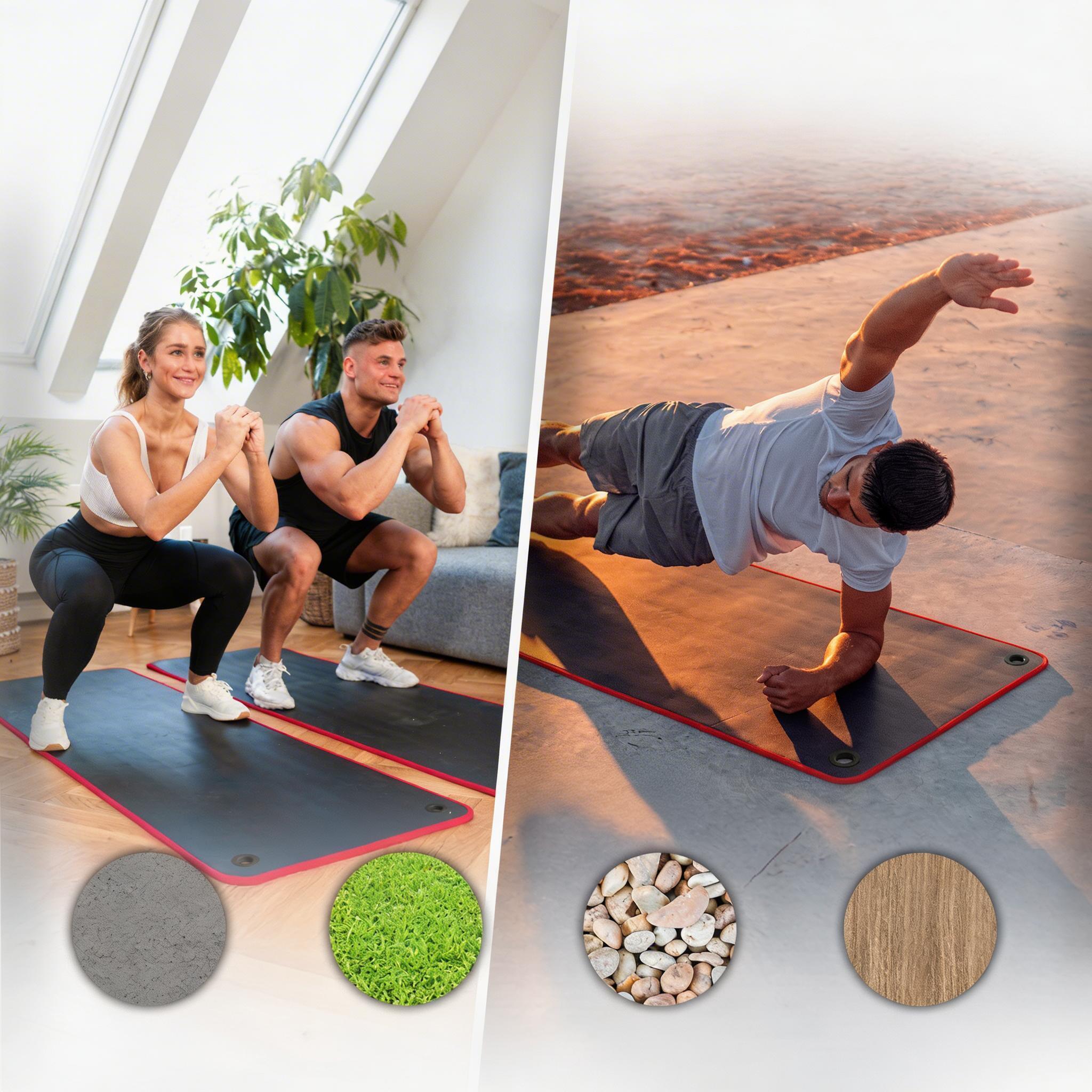 Esterilla fitness 61cm antideslizante - Extra gruesa, con ojales y asa 5/7