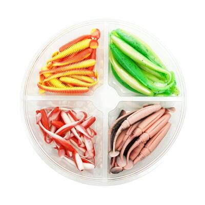 Softbait set bright 400g 7-12cm 60 stuks roofvis