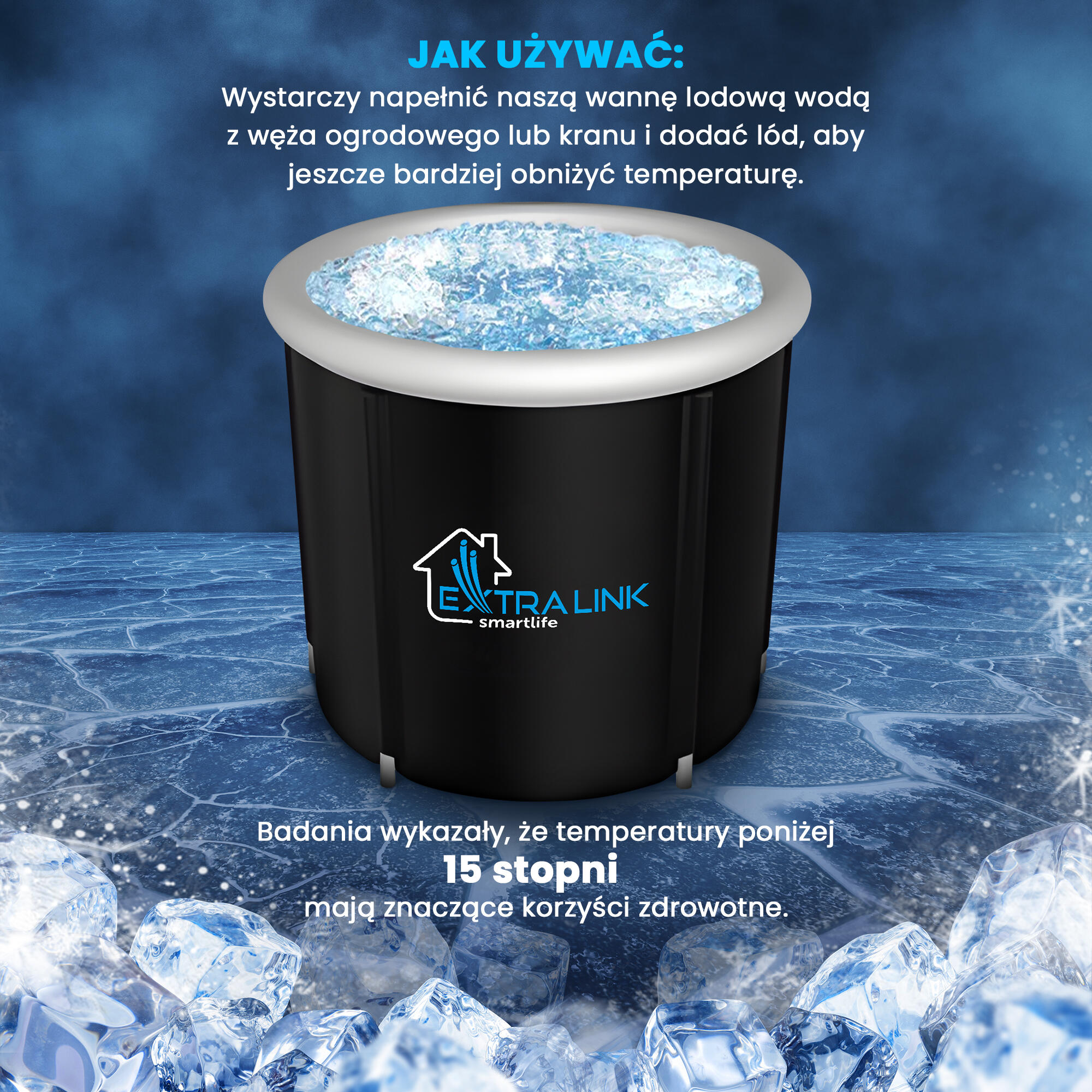 Przenośna wanna do morsowania i regeneracji Beczka Extralink Ice Bath Bathtube 3/7