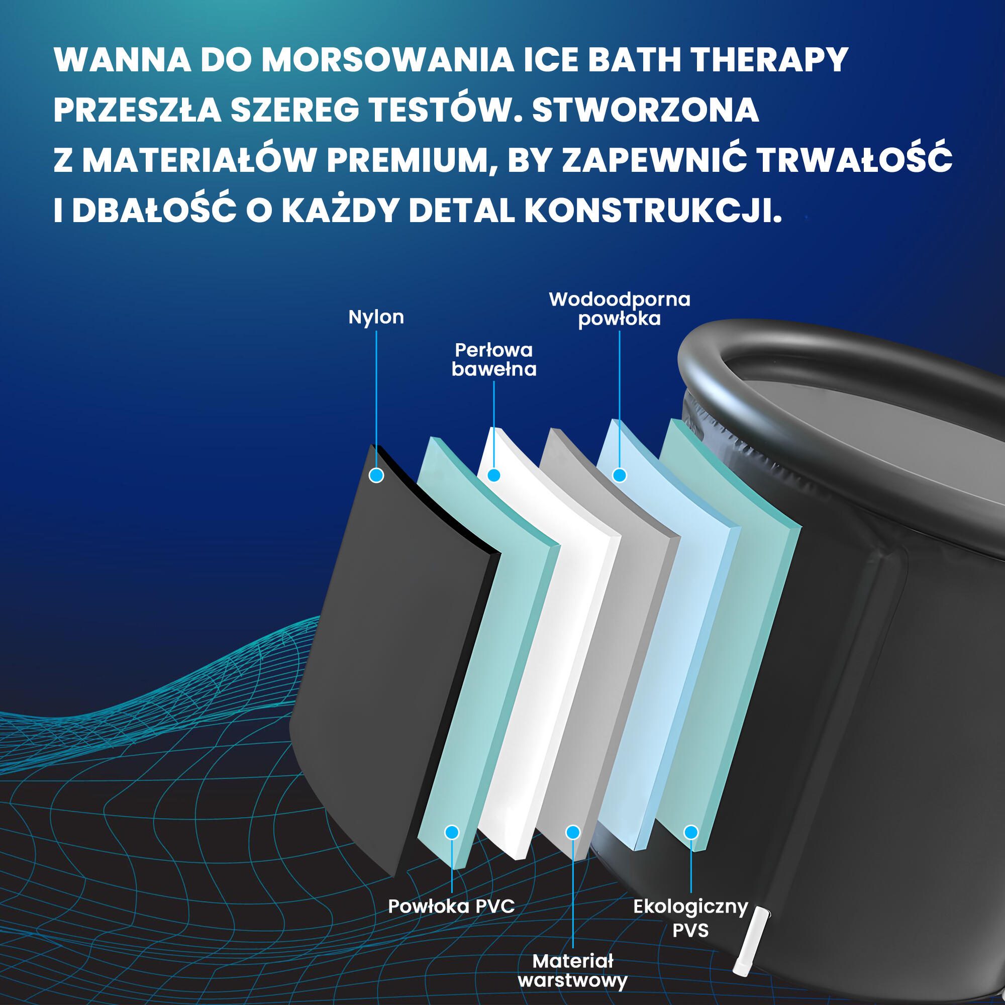 Przenośna wanna do morsowania i regeneracji Beczka Extralink Ice Bath Bathtube 5/7