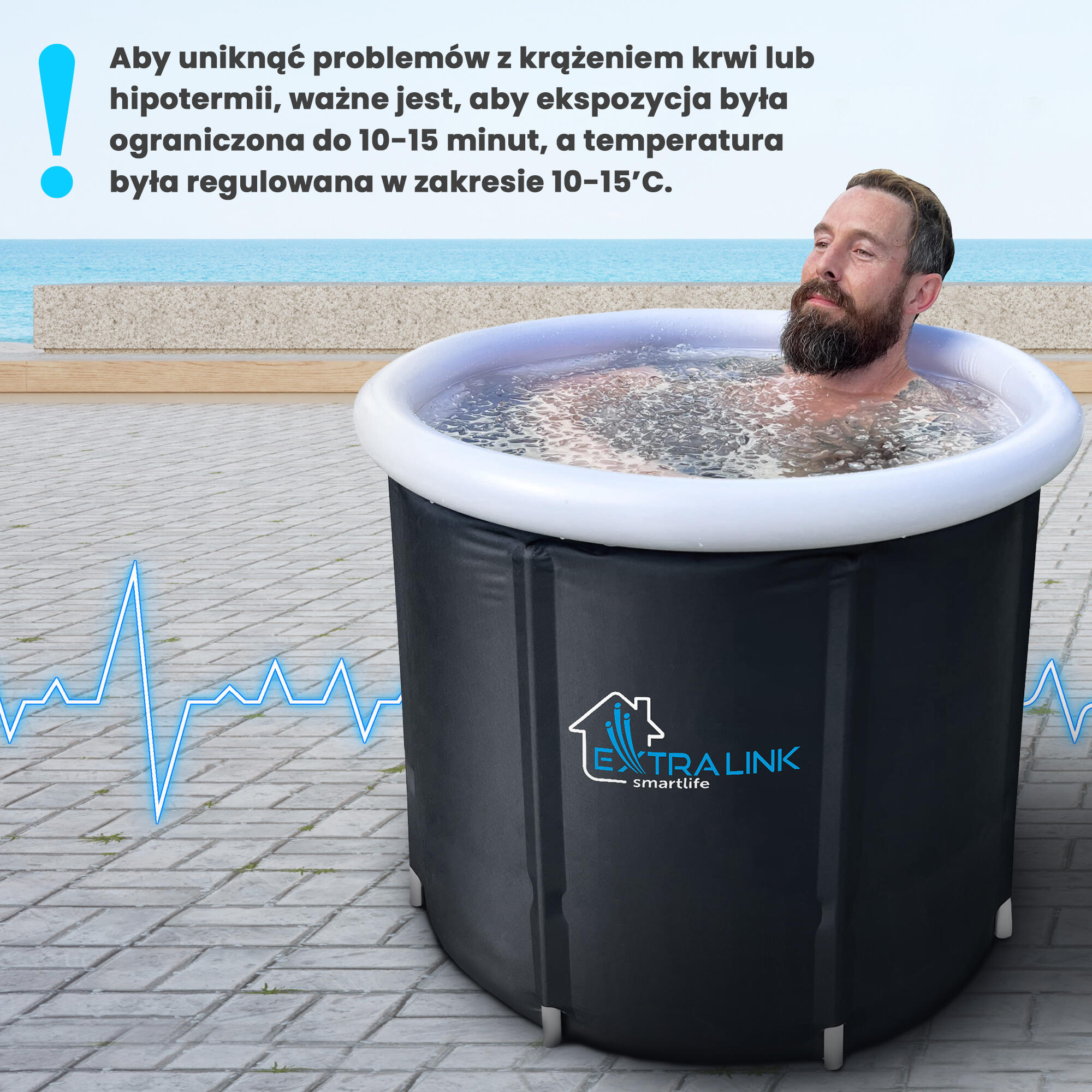 Przenośna wanna do morsowania i regeneracji Beczka Extralink Ice Bath Bathtube 4/7