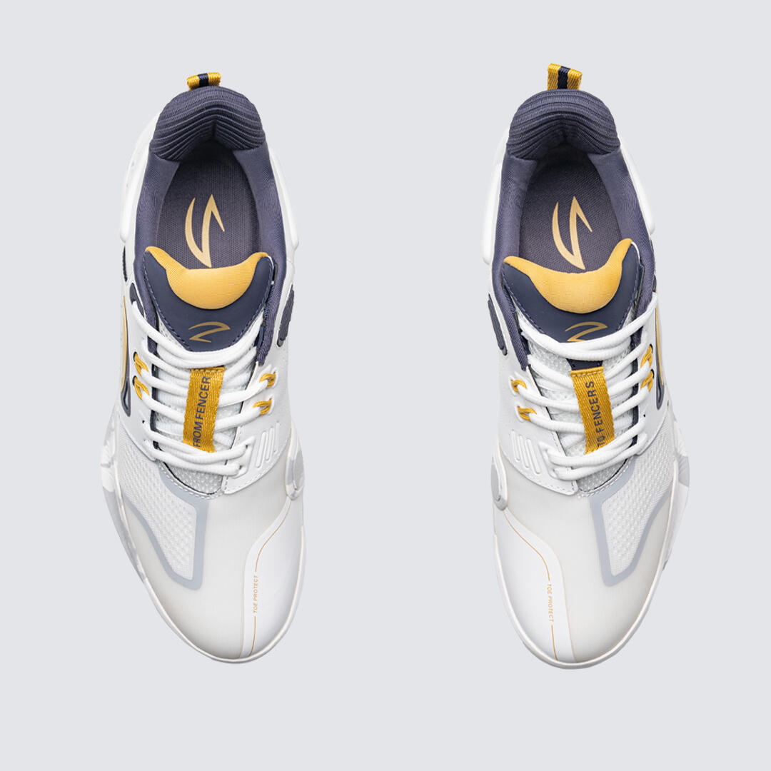 AZZA FENCING 15/14 Tiger Sapatos de Esgrima Adulto Branco/Preto/Ouro 6/7
