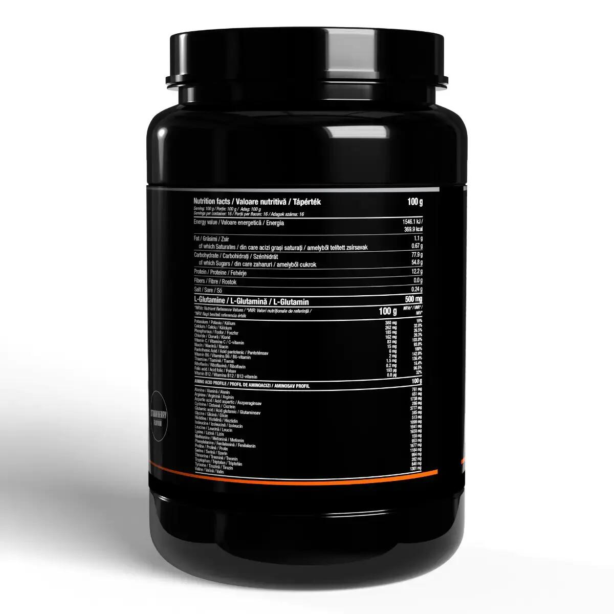 Gainer pentru creștere în greutate și masă musculară, Pro Mass, Căpșuni, 1600g 2/4