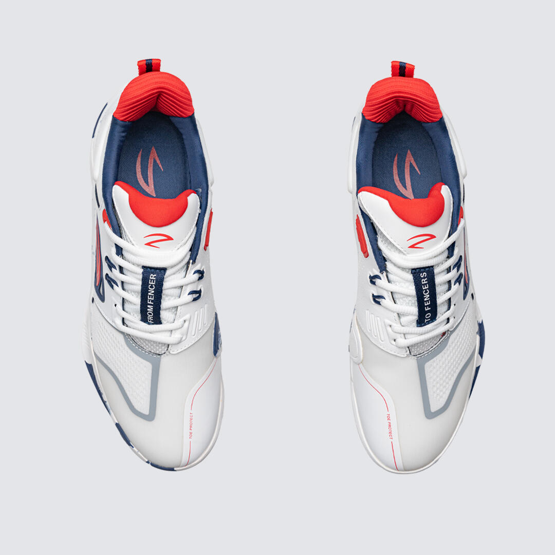 Azza Fencing 15/14 Paris Ténis de Esgrima Adulto Branco/Azul-marinho/Vermelho 6/7