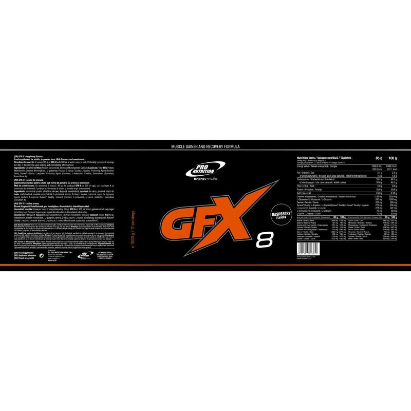 Mix proteic pentru creștere rapidă, GFX-8, Zmeură, 1500G