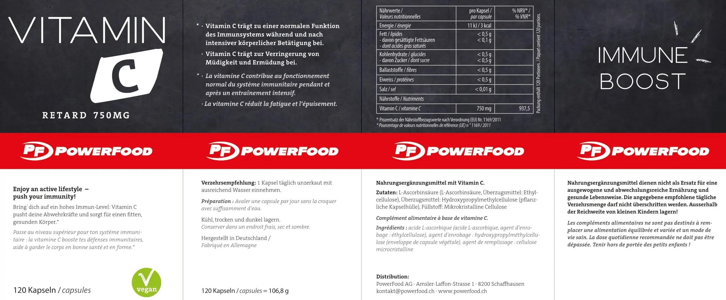 PowerFood Vitamin C Retard 120 Kapseln - Neutral 3/4