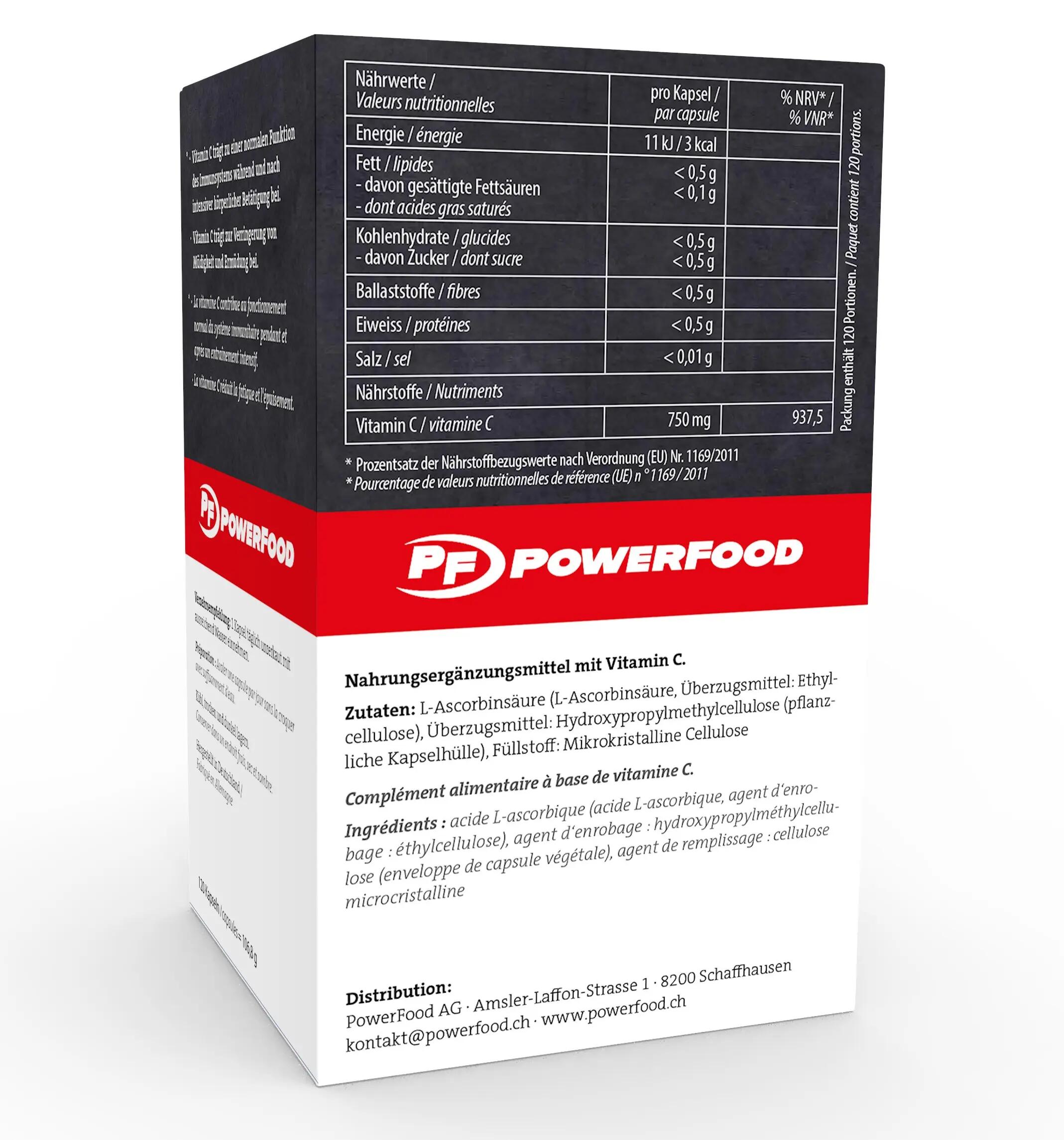 PowerFood Vitamin C Retard 120 Kapseln - Neutral 2/4