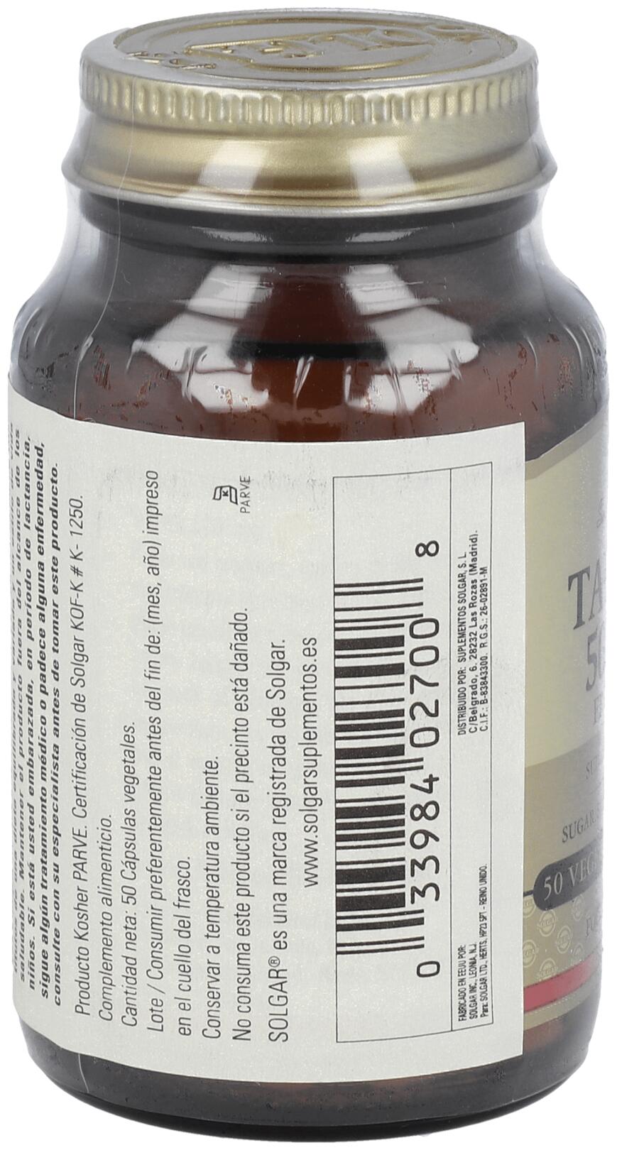 Taurina 500 mg 50 Cápsulas 3/3