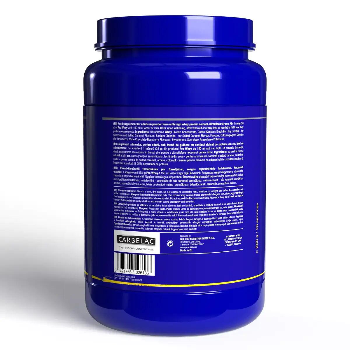 Concentrat proteic din zer, Pro Whey, Căpșuni , 900g 3/4
