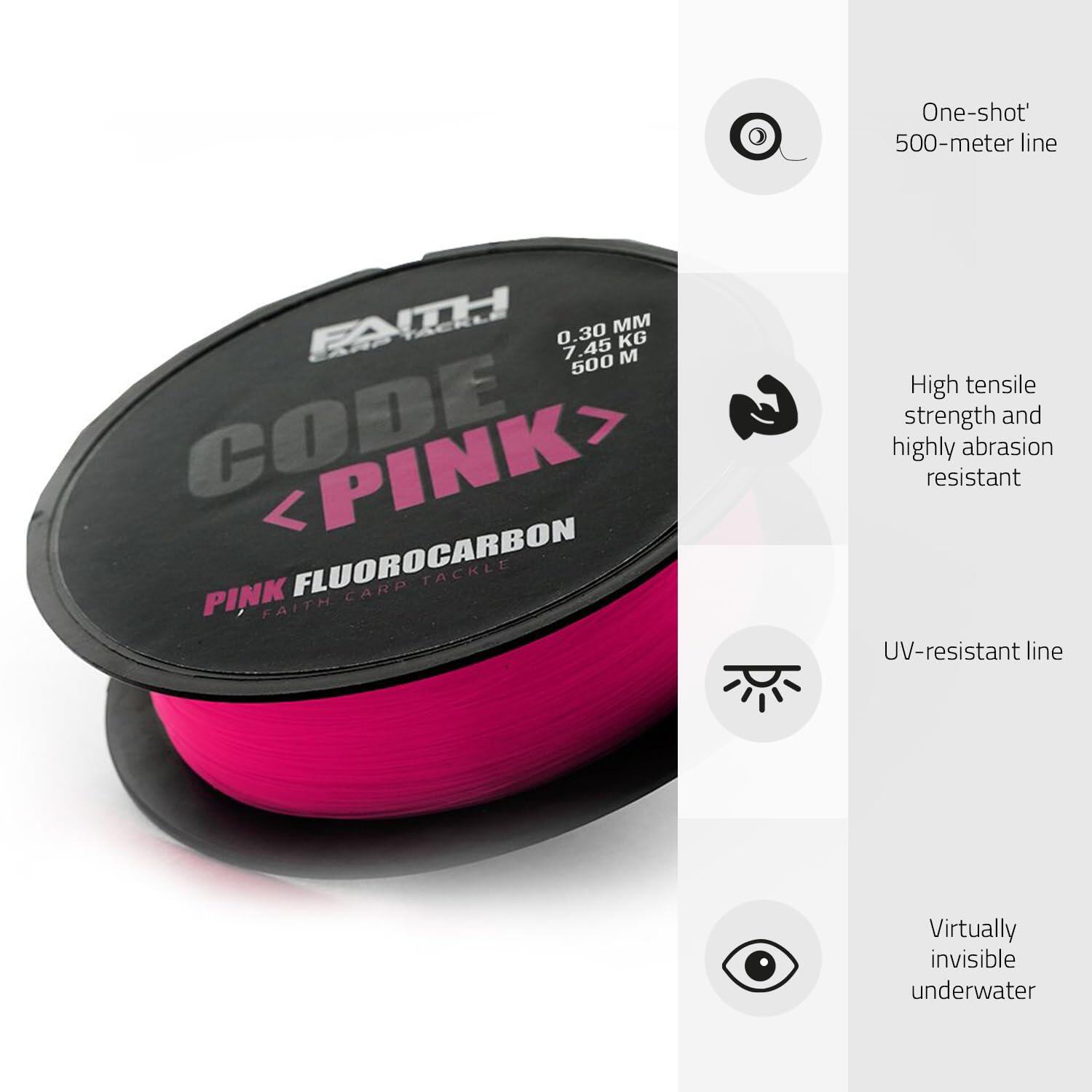 Code Pink fluorocarbon 0.40mm 500m resistente invisibile 6/6