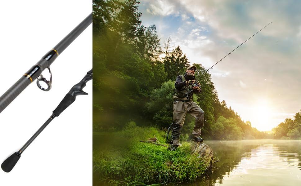 Tricaster Baitcastrute 1.80m 8-30g mit SIC-Ringen & Rollenhalter 5/7