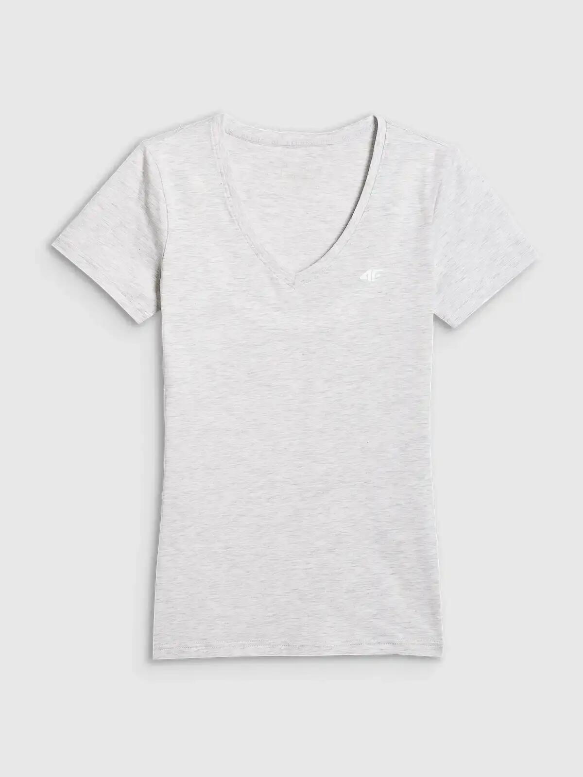 T-shirt slim z kolekcji basic damski 4F 4FWMM00TTSHF3307 4/4