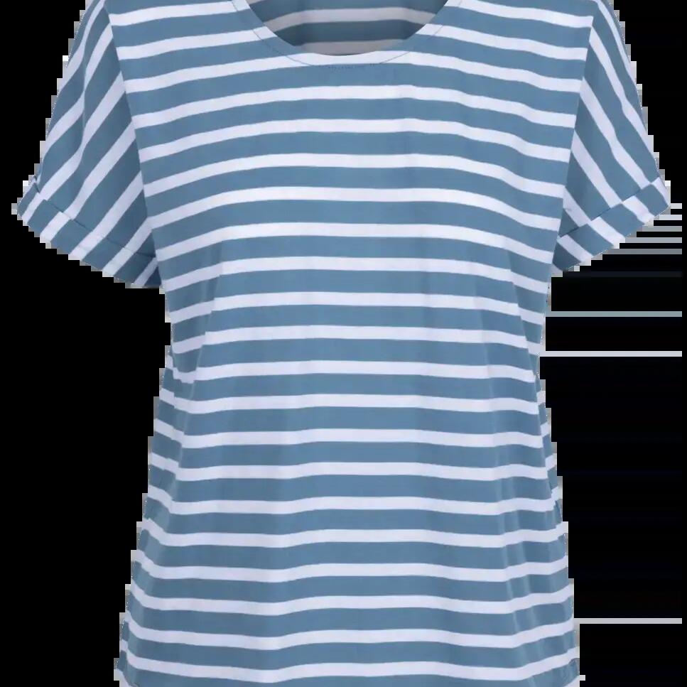 Trespass Megan Women's Storm Blue Stripe Crew Neck T-Shirt