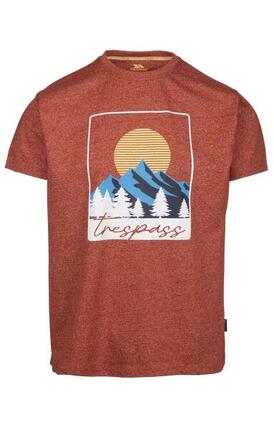 Trespass Idukki Herren T-Shirt Burnt Orange Rundhals 180 g/m²
