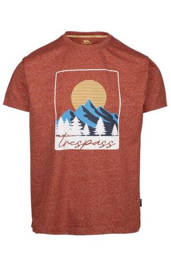 Trespass Idukki Herren T-Shirt Burnt Orange Rundhals 180 g/m²