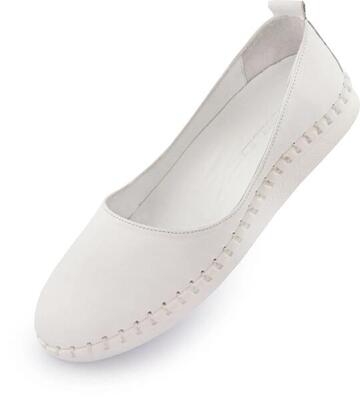 Ballerine in pelle da donna Nell Bianco Bianco