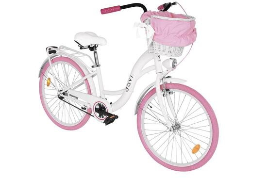 Bicicletta bambino Davi Aria 24″ 1 velocità 130–165 cm bianco/rosa