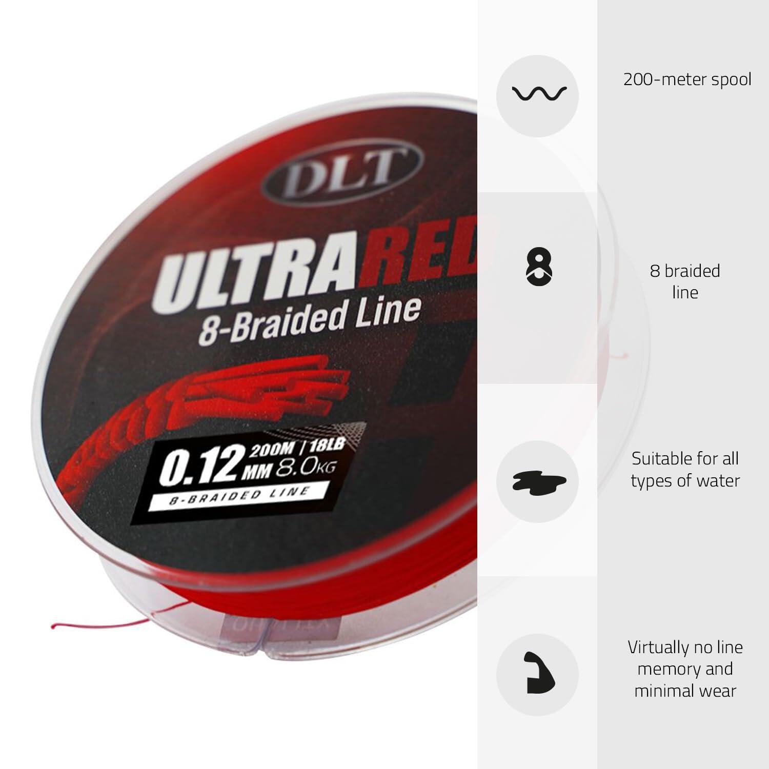 UltraRed-8 tresse 200m 0.12mm souple sans élasticité 5/5