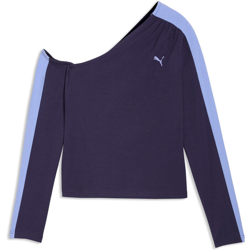 Bluza femei Puma T7 Asymmetric Longsleeve, Albastru