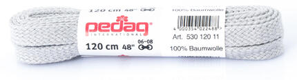 Pedag 120 cm breite flache Schnürsenkel grau 100% Baumwolle