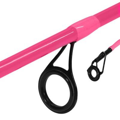 Spinnruten Set Komplett Pink mit Leuchtrolle 5/7