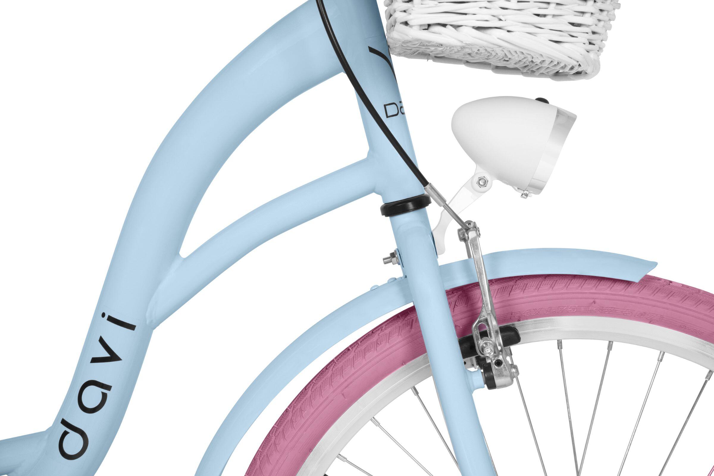 Kinderfiets Davi Aria 24″, 1 versnelling, 130–165 cm, blauw/roze 2/7
