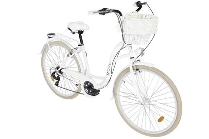 Vélo femme Davi Emma 28″, 7 vitesses, 160–185 cm, blanc/crème