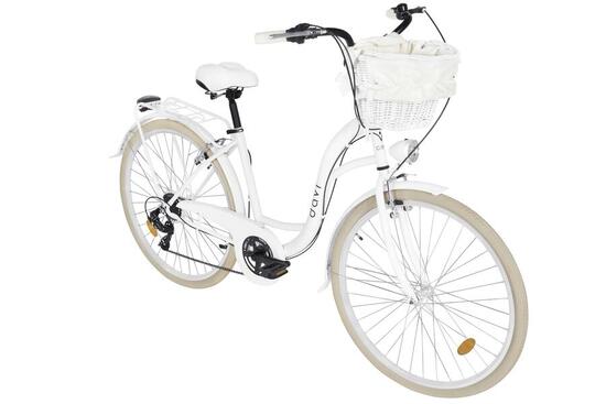 Vélo femme Davi Emma 28″, 7 vitesses, 160–185 cm, blanc/crème